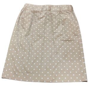 J crew tan and white polkadotted pencil skirt size 4